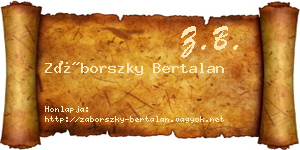 Záborszky Bertalan névjegykártya