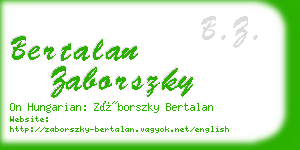 bertalan zaborszky business card